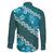 Vintage Dark Cyan Polynesia Family Matching Puletasi and Hawaiian Shirt Plumeria With Hibiscus Tropical Vibes