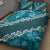 Vintage Dark Cyan Polynesia Quilt Bed Set Plumeria With Hibiscus Tropical Vibes