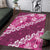 Vintage Pink Polynesia Area Rug Plumeria With Hibiscus Tropical Vibes