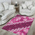 Vintage Pink Polynesia Area Rug Plumeria With Hibiscus Tropical Vibes