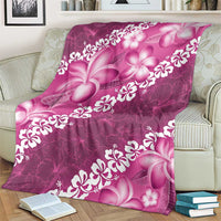 Vintage Pink Polynesia Blanket Plumeria With Hibiscus Tropical Vibes LT14 - Polynesian Pride