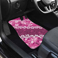 Vintage Pink Polynesia Car Mats Plumeria With Hibiscus Tropical Vibes LT14 - Polynesian Pride
