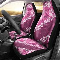Vintage Pink Polynesia Car Seat Cover Plumeria With Hibiscus Tropical Vibes