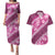 Vintage Pink Polynesia Couples Matching Puletasi and Hawaiian Shirt Plumeria With Hibiscus Tropical Vibes