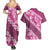 Vintage Pink Polynesia Couples Matching Summer Maxi Dress and Hawaiian Shirt Plumeria With Hibiscus Tropical Vibes