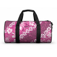 Vintage Pink Polynesia Duffle Bag Plumeria With Hibiscus Tropical Vibes LT14 One size Pink - Polynesian Pride