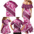 Vintage Pink Polynesia Family Matching Mermaid Dress and Hawaiian Shirt Plumeria With Hibiscus Tropical Vibes