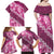 Vintage Pink Polynesia Family Matching Off Shoulder Maxi Dress and Hawaiian Shirt Plumeria With Hibiscus Tropical Vibes