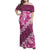 Vintage Pink Polynesia Family Matching Off Shoulder Maxi Dress and Hawaiian Shirt Plumeria With Hibiscus Tropical Vibes