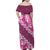 Vintage Pink Polynesia Family Matching Off Shoulder Maxi Dress and Hawaiian Shirt Plumeria With Hibiscus Tropical Vibes