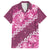 Vintage Pink Polynesia Family Matching Off Shoulder Short Dress and Hawaiian Shirt Plumeria With Hibiscus Tropical Vibes