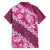 Vintage Pink Polynesia Family Matching Off Shoulder Short Dress and Hawaiian Shirt Plumeria With Hibiscus Tropical Vibes