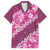 Vintage Pink Polynesia Family Matching Short Sleeve Bodycon Dress and Hawaiian Shirt Plumeria With Hibiscus Tropical Vibes