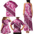 Vintage Pink Polynesia Family Matching Tank Maxi Dress and Hawaiian Shirt Plumeria With Hibiscus Tropical Vibes