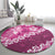 Vintage Pink Polynesia Round Carpet Plumeria With Hibiscus Tropical Vibes