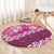 Vintage Pink Polynesia Round Carpet Plumeria With Hibiscus Tropical Vibes