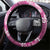 Vintage Pink Polynesia Steering Wheel Cover Plumeria With Hibiscus Tropical Vibes