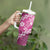 Vintage Pink Polynesia Tumbler With Handle Plumeria With Hibiscus Tropical Vibes