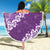 Vintage Purple Polynesia Beach Blanket Plumeria With Hibiscus Tropical Vibes