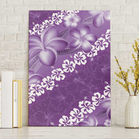 Vintage Purple Polynesia Canvas Wall Art Plumeria With Hibiscus Tropical Vibes LT14 Without Frame Purple - Polynesian Pride