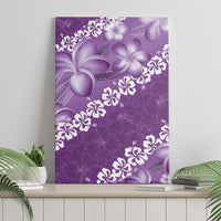 Vintage Purple Polynesia Canvas Wall Art Plumeria With Hibiscus Tropical Vibes LT14 - Polynesian Pride