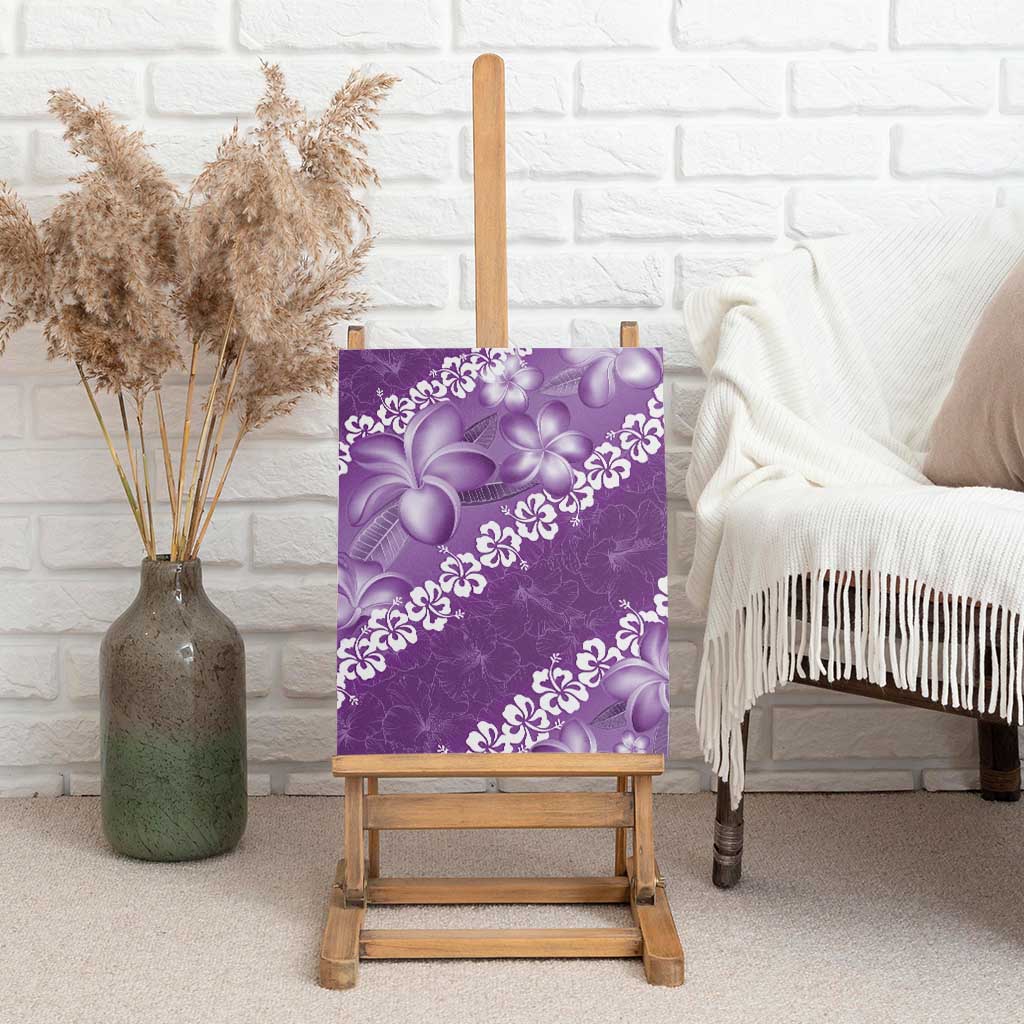 Vintage Purple Polynesia Canvas Wall Art Plumeria With Hibiscus Tropical Vibes LT14 - Polynesian Pride