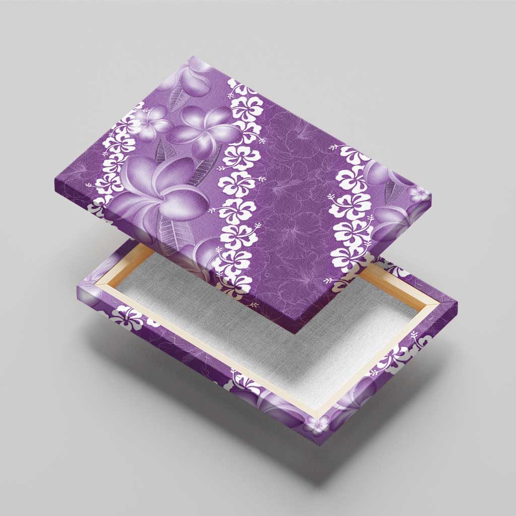 Vintage Purple Polynesia Canvas Wall Art Plumeria With Hibiscus Tropical Vibes LT14 - Polynesian Pride