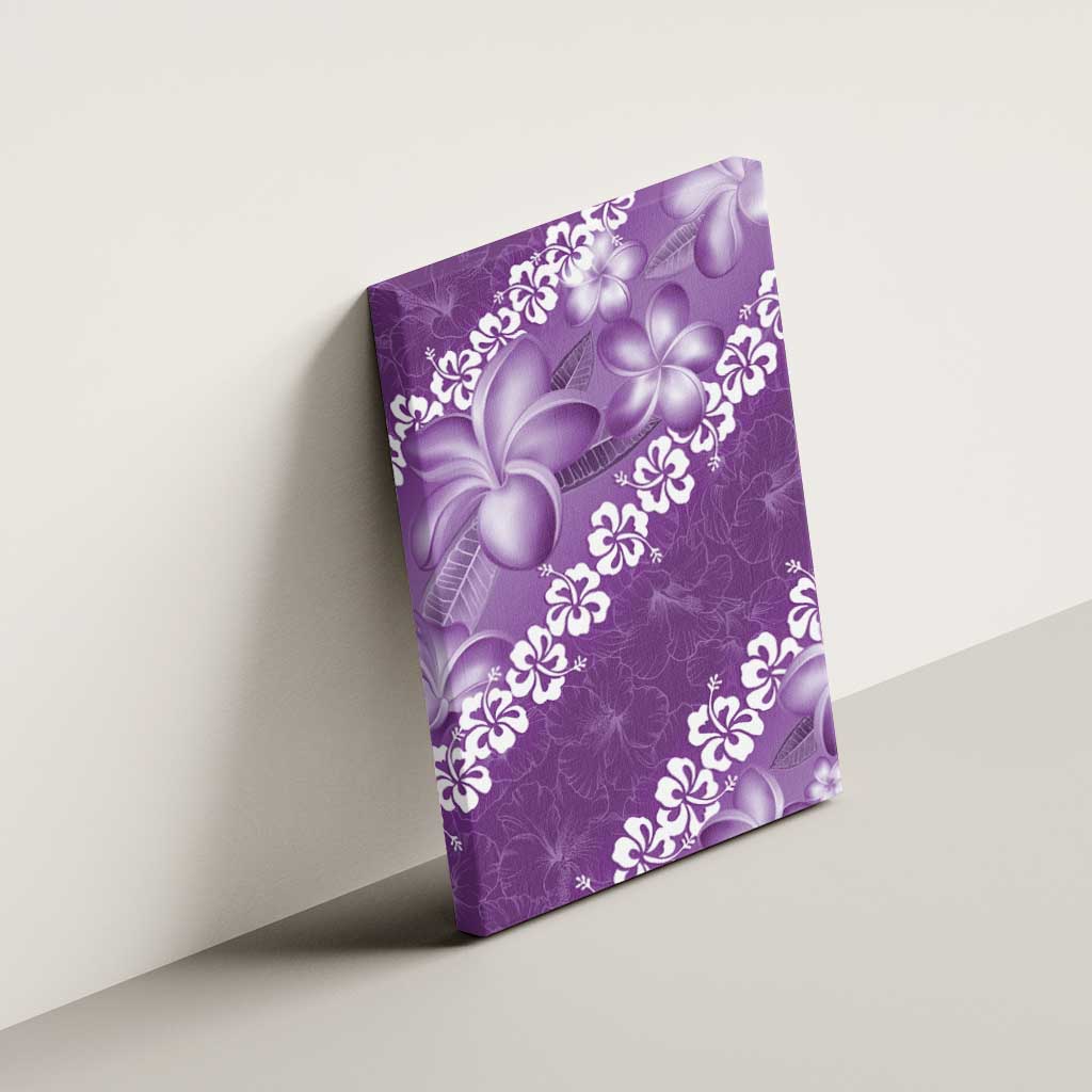 Vintage Purple Polynesia Canvas Wall Art Plumeria With Hibiscus Tropical Vibes LT14 - Polynesian Pride