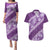 Vintage Purple Polynesia Couples Matching Puletasi and Hawaiian Shirt Plumeria With Hibiscus Tropical Vibes