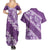 Vintage Purple Polynesia Couples Matching Summer Maxi Dress and Hawaiian Shirt Plumeria With Hibiscus Tropical Vibes