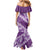 Vintage Purple Polynesia Family Matching Mermaid Dress and Hawaiian Shirt Plumeria With Hibiscus Tropical Vibes