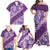 Vintage Purple Polynesia Family Matching Off Shoulder Maxi Dress and Hawaiian Shirt Plumeria With Hibiscus Tropical Vibes