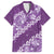 Vintage Purple Polynesia Family Matching Off Shoulder Maxi Dress and Hawaiian Shirt Plumeria With Hibiscus Tropical Vibes