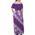 Vintage Purple Polynesia Family Matching Off Shoulder Maxi Dress and Hawaiian Shirt Plumeria With Hibiscus Tropical Vibes