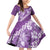 Vintage Purple Polynesia Family Matching Off Shoulder Short Dress and Hawaiian Shirt Plumeria With Hibiscus Tropical Vibes