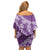 Vintage Purple Polynesia Family Matching Off Shoulder Short Dress and Hawaiian Shirt Plumeria With Hibiscus Tropical Vibes