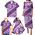 Vintage Purple Polynesia Family Matching Puletasi and Hawaiian Shirt Plumeria With Hibiscus Tropical Vibes