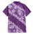 Vintage Purple Polynesia Family Matching Puletasi and Hawaiian Shirt Plumeria With Hibiscus Tropical Vibes