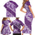 Vintage Purple Polynesia Family Matching Short Sleeve Bodycon Dress and Hawaiian Shirt Plumeria With Hibiscus Tropical Vibes