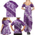 Vintage Purple Polynesia Family Matching Summer Maxi Dress and Hawaiian Shirt Plumeria With Hibiscus Tropical Vibes