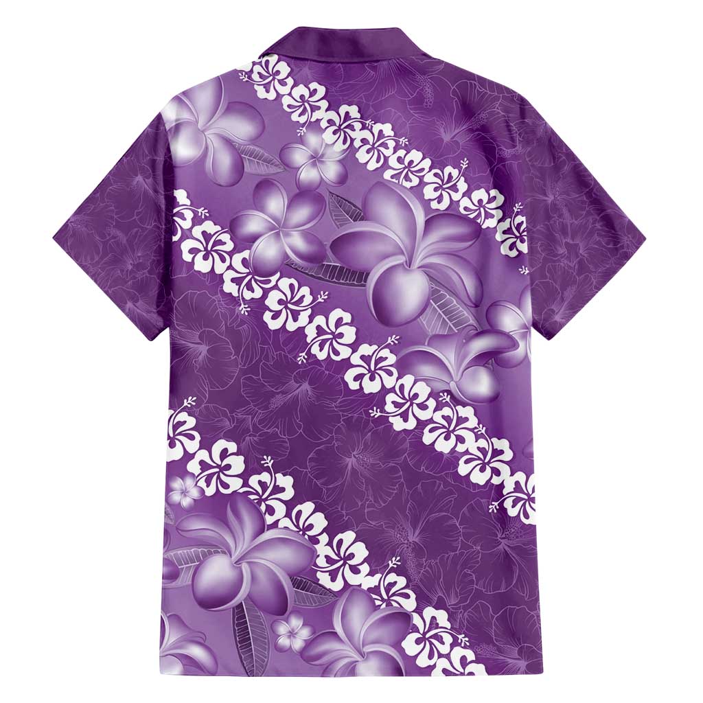 Vintage Purple Polynesia Family Matching Tank Maxi Dress and Hawaiian Shirt Plumeria With Hibiscus Tropical Vibes