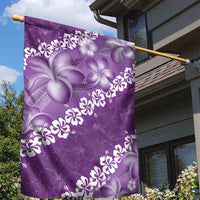 Vintage Purple Polynesia Garden Flag Plumeria With Hibiscus Tropical Vibes LT14 - Polynesian Pride
