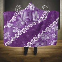 Vintage Purple Polynesia Hooded Blanket Plumeria With Hibiscus Tropical Vibes LT14 - Polynesian Pride