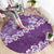 Vintage Purple Polynesia Round Carpet Plumeria With Hibiscus Tropical Vibes