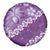 Vintage Purple Polynesia Spare Tire Cover Plumeria With Hibiscus Tropical Vibes