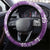 Vintage Purple Polynesia Steering Wheel Cover Plumeria With Hibiscus Tropical Vibes