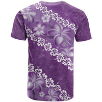 Vintage Purple Polynesia T Shirt Plumeria With Hibiscus Tropical Vibes