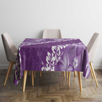 Vintage Purple Polynesia Tablecloth Plumeria With Hibiscus Tropical Vibes LT14 - Polynesian Pride