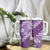 Vintage Purple Polynesia Tumbler With Handle Plumeria With Hibiscus Tropical Vibes