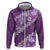 Vintage Purple Polynesia Zip Hoodie Plumeria With Hibiscus Tropical Vibes